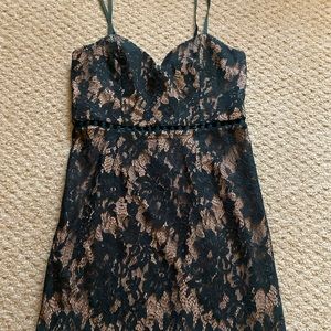 Tobi Emerald Lace Mini Dress
